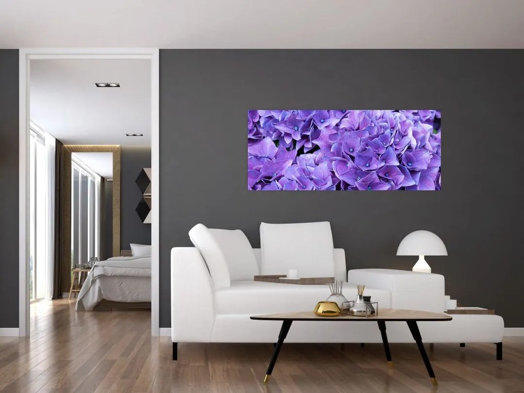 Tablou cu flori violete (120x50 cm)