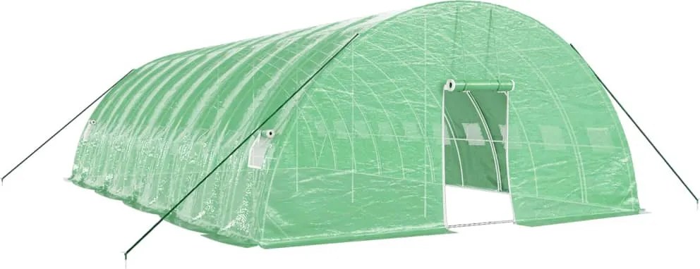 vidaXL Seră cu cadru din oțel, verde, 60 m², 10x6x2,85 m