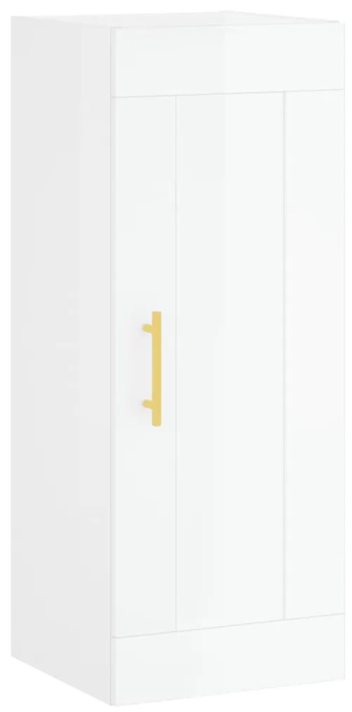 830486 vidaXL Dulap de perete, alb extralucios, 34,5x34x90 cm, lemn prelucrat