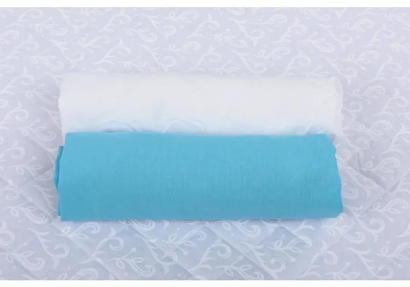 Set 2xCearceaf cu elastic pt patut de 140x 70 cm alb+bleu