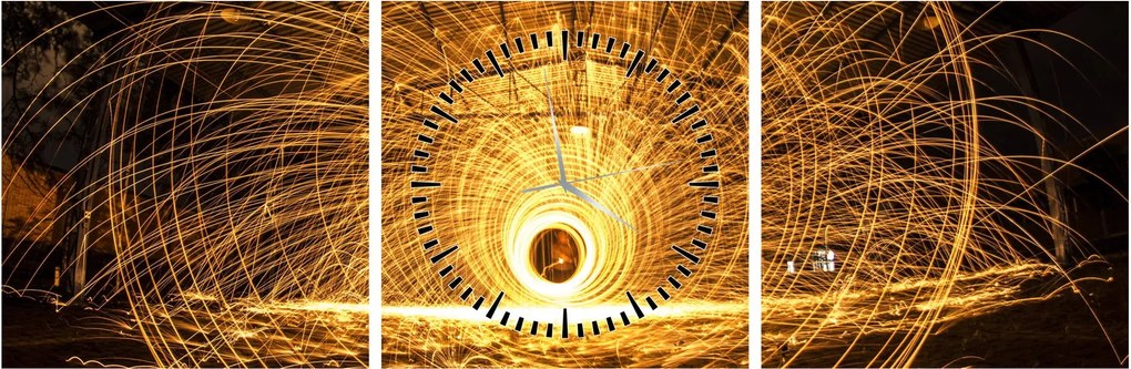 Tablou - Disc luminos (cu ceas) (90x30 cm)