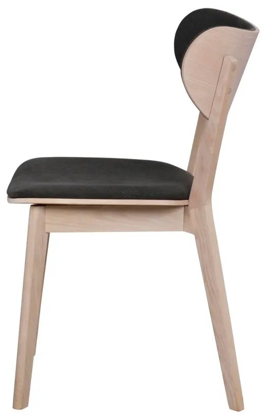 Scaun de dining din lemn de stejar cu șezut gri închis Rowico Cato, maro deschis