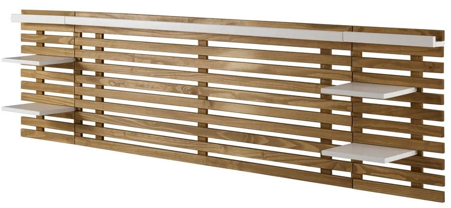 Tăblie de pat albă/în culoare naturală din lemn masiv de pin 240x62 cm Nidra – Marckeric