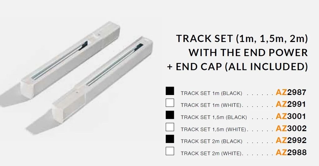 Sina trifazata neagra TRACK SET 1,5m ZZ AZ3001