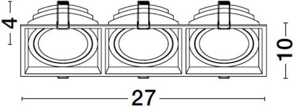 Corp incastrabil cu 3 spoturi directionabile EIRIAM, alb