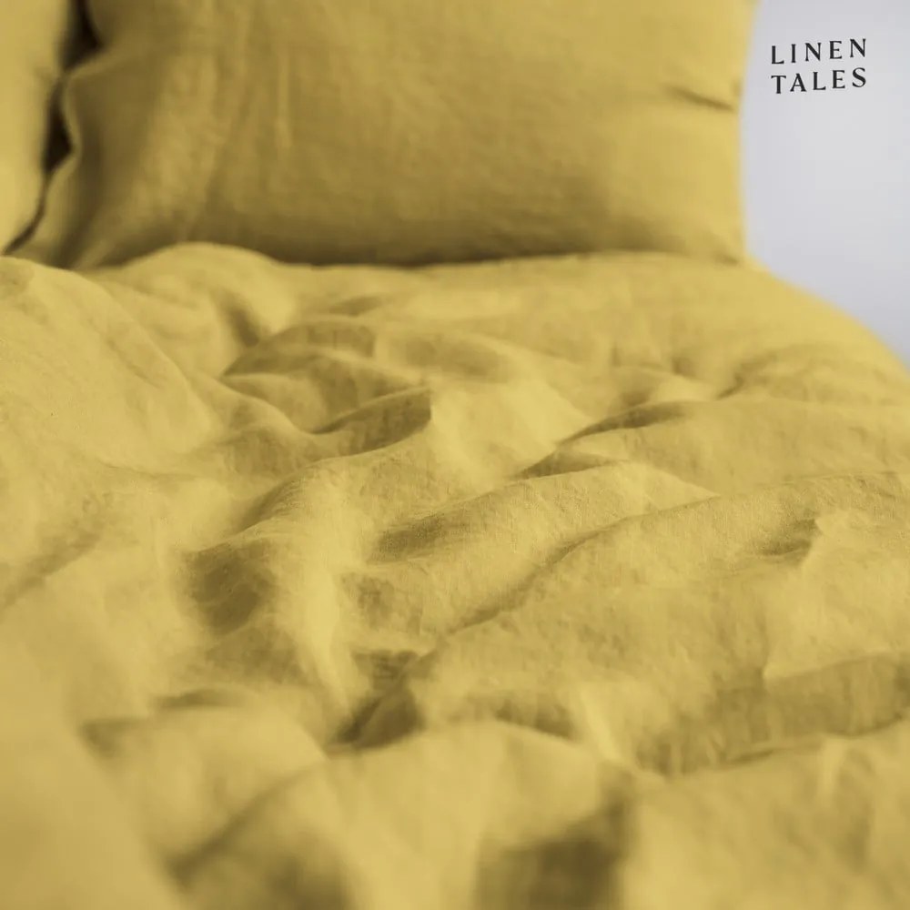 Lenjerie de pat galbenă din in pentru pat dublu/extinsă 200x220 cm – Linen Tales