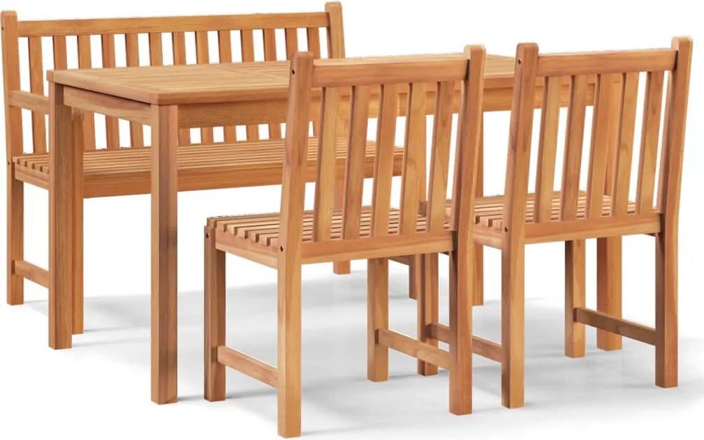 vidaXL Set mobilier pentru grădină, 4 piese, lemn masiv de tec