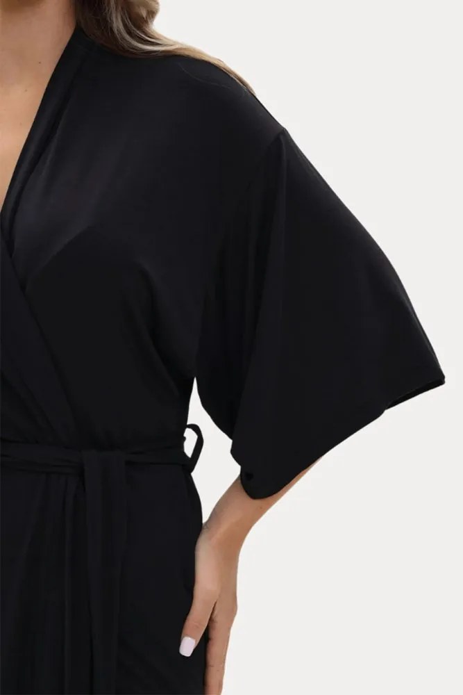 Halat pentru femei BEATRICE din bambus XL Negru / Black