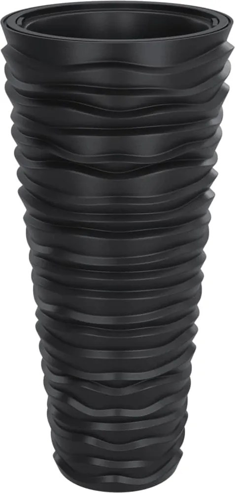 vidaXL Jardinieră cu interior detașabil, antracit 18 / 45 L PP canelat