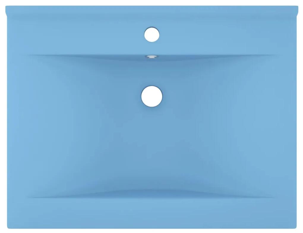 Chiuveta baie lux, orificiu robinet, bleu mat 60x46 cm ceramica matte light blue