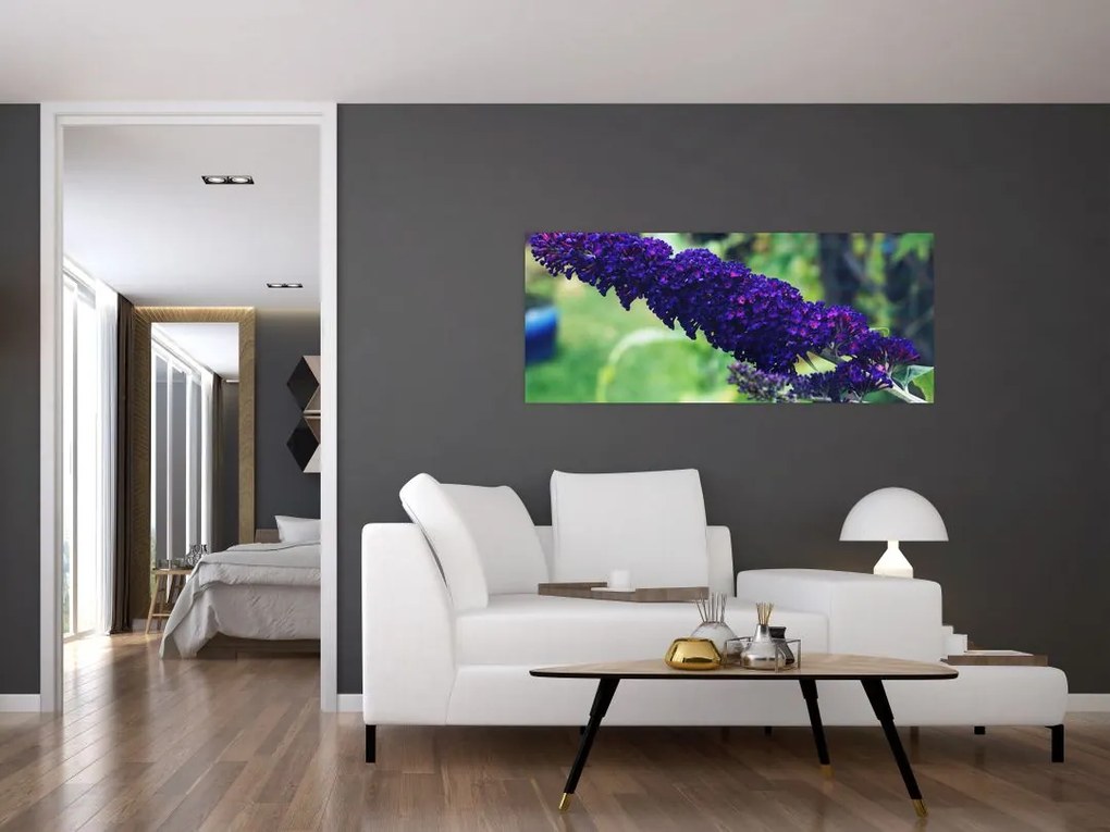 Tablou cu floare albastră (120x50 cm)