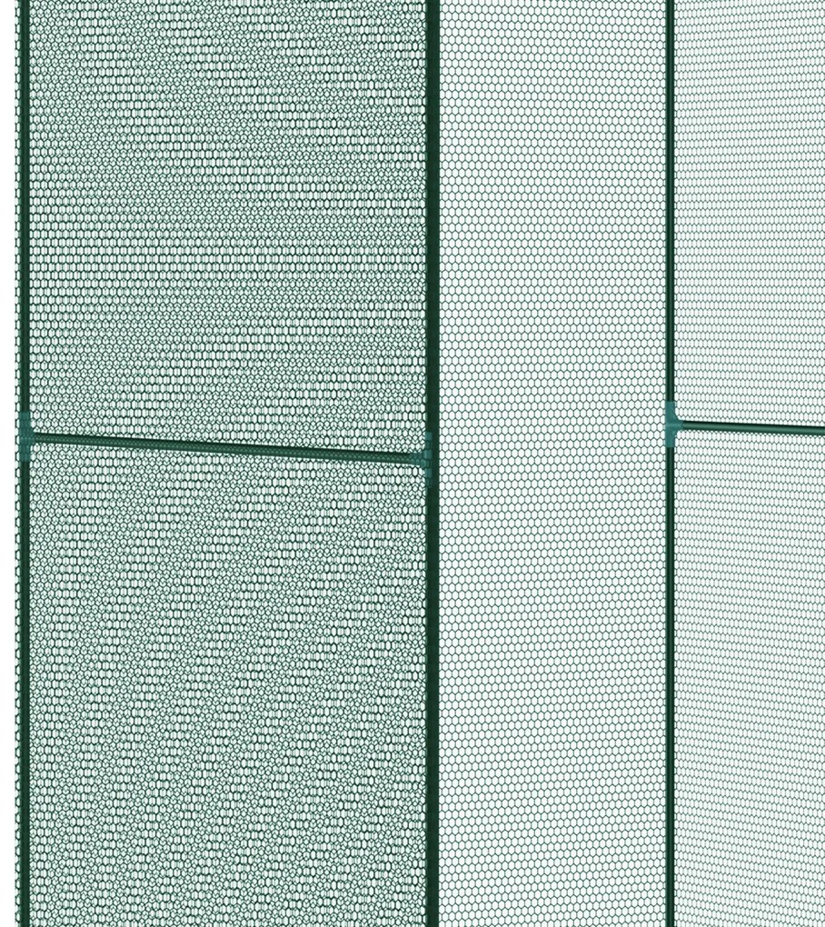 Outsunny Jaula de Cultivo para Plantas 120x120x180 cm cu Ușă Enrollabilă și Structură din Oțel pentru Grădină Terrasă Culoare Verde | Aosom Romania