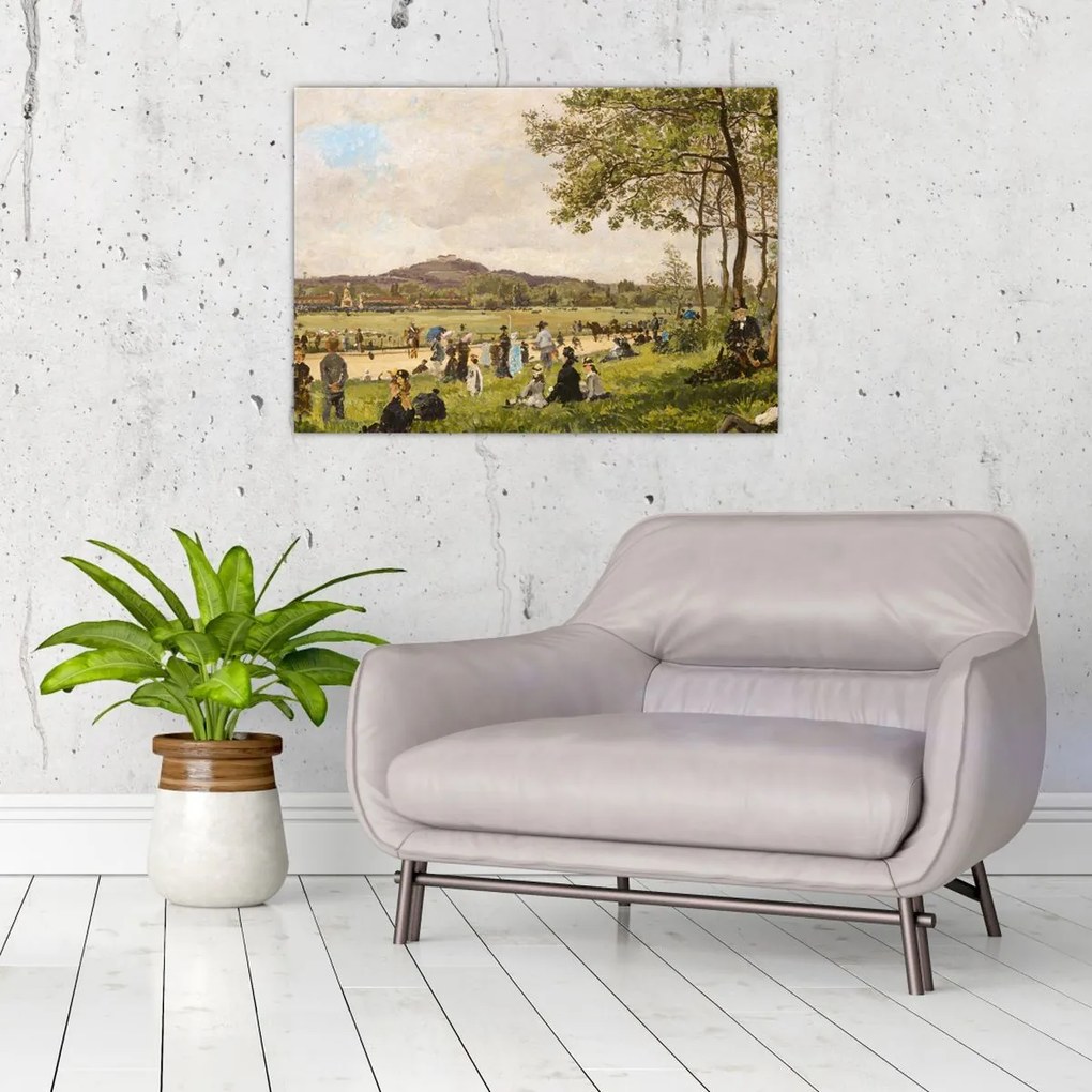 Tablou - French 19th Century, Race Course at Longchamps, reproducere (70x50 cm)