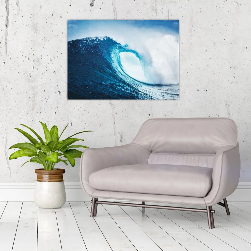 Tablou pe sticlă - Val oceanic (70x50 cm)