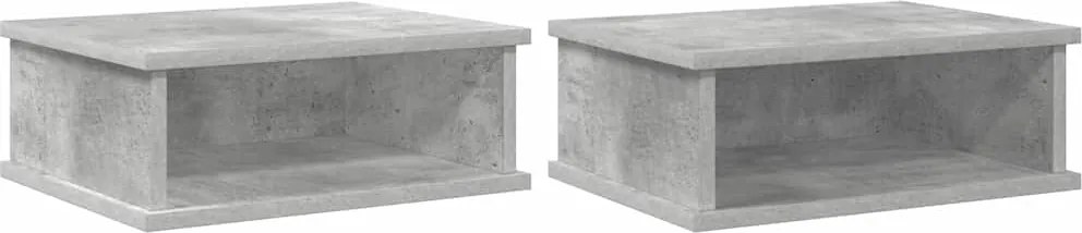 vidaXL Noptieră 2 pcs Gri din beton 40 x 31 x 15 cm Lemn compozit