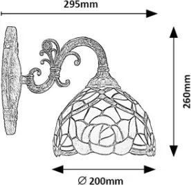 Brilagi - Lampă de perete Tiffany din vitralii GARLAN 1xE27/40W/230V