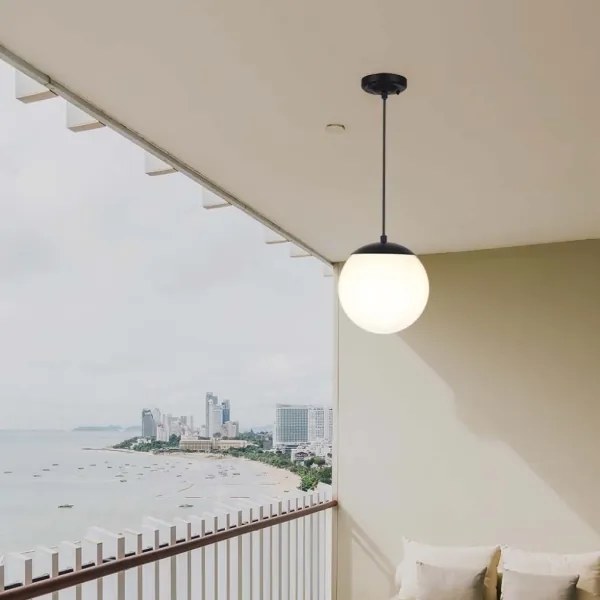 Lustră de exterior pe lanț 1xE27/60W/230V IP44 negru