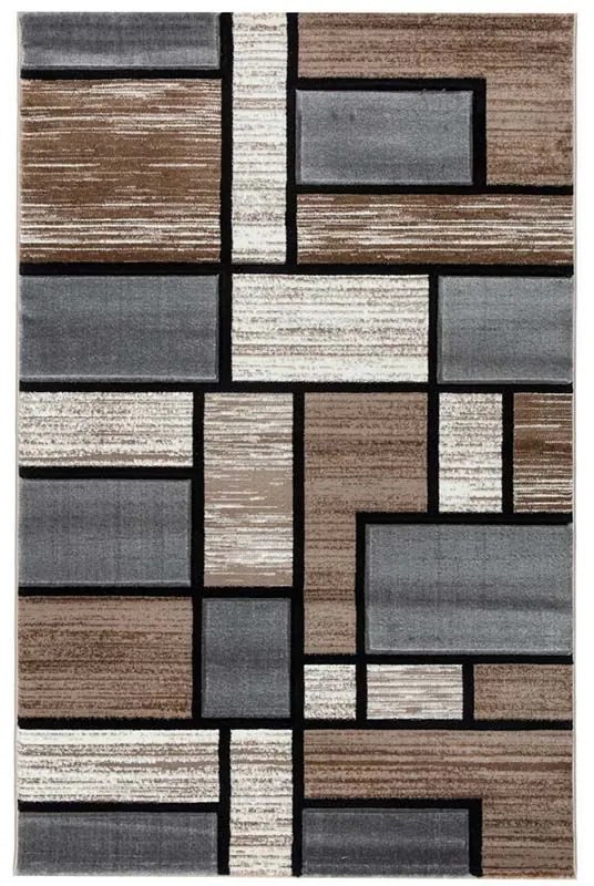 125x200 cm Covor Premium Sultan, 60% Polipropilena și 40% Polyester, Design Modern, Gri/Bej, Densitate 2650 gr/m2, SU37003A1030