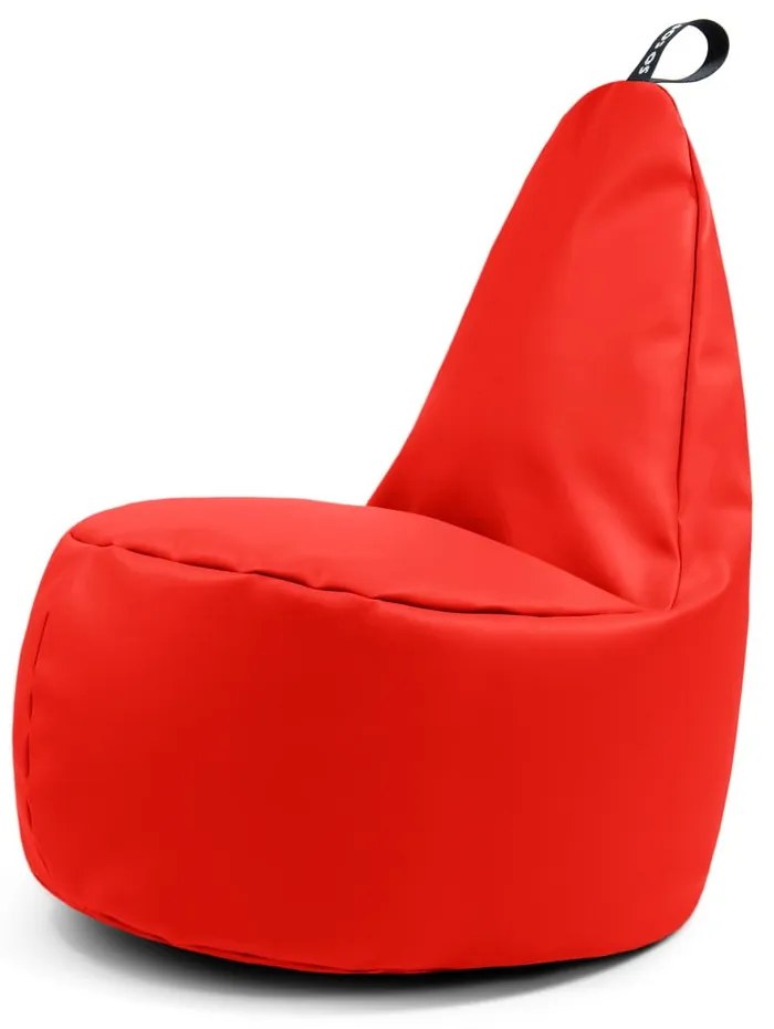 Fotoliu bean bag roșu cu tapițerie din imitație de piele Lull XL – So Soft?
