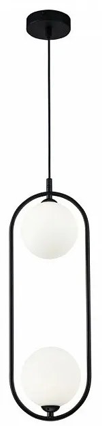Lustra / Pendul design modern cu 2 surse de lumina Ring negru MYMOD013PL-02B