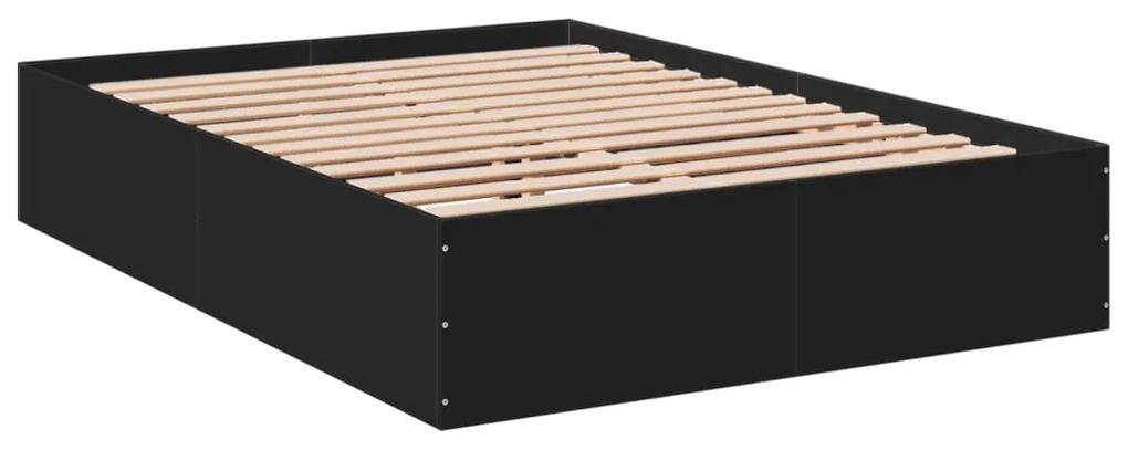 3281043 vidaXL Cadru de pat, negru, 120x190 cm, lemn prelucrat