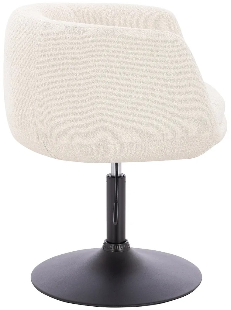 HR333N Scaun Boucle Crem cu Bază Neagră