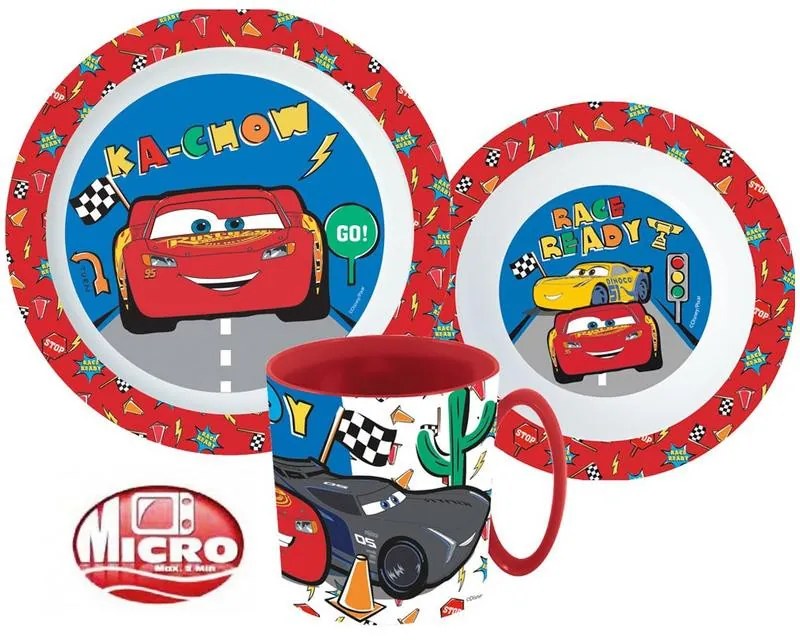 Disney Mașini set de veselă, set de plastic micro cu cană 350 ml