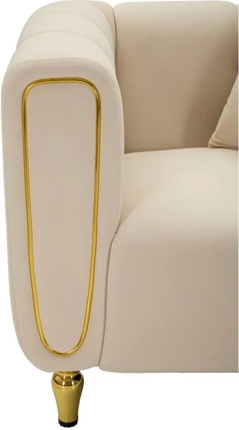 Fotoliu crem cu tapițerie din catifea Alma – Mauro Ferretti