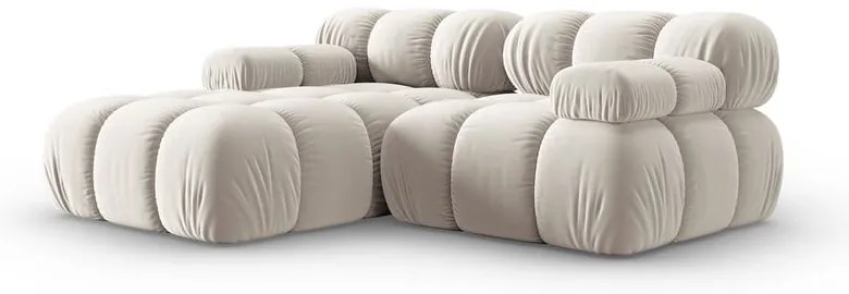 Colțar modular bej cu tapițerie din catifea (cu colț pe partea stângă ) Bellis – Micadoni