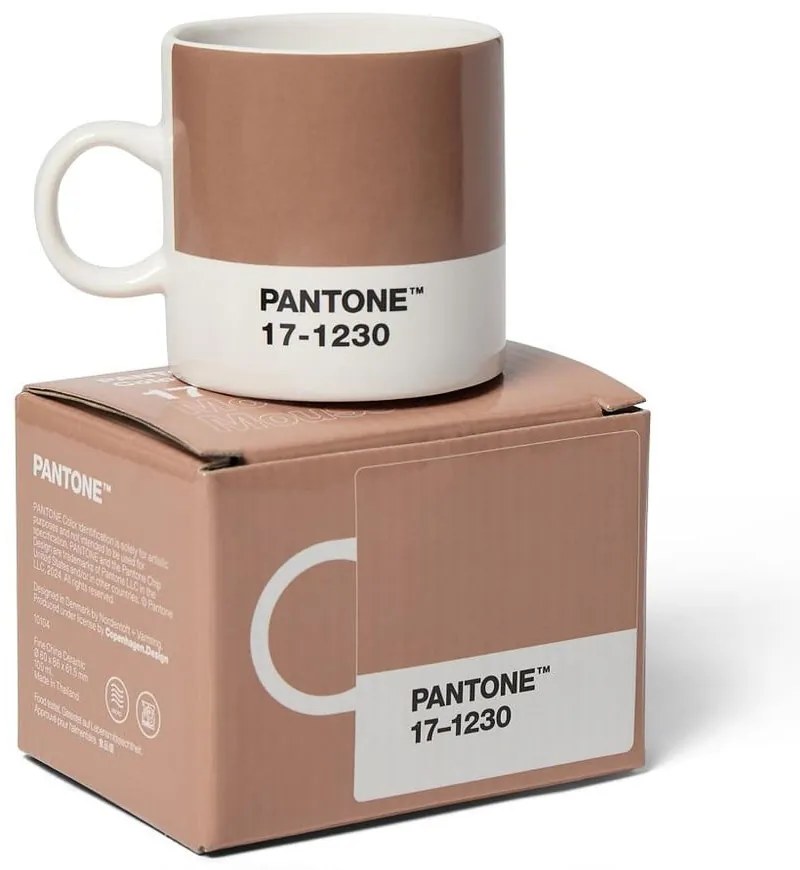 Cană maro deschis pentru espresso din ceramică 120 ml Mocha Mousse 17-1230 – Pantone