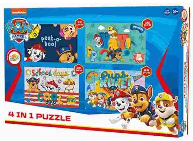 Patrula Cățelușilor Puzzle 4 în 1