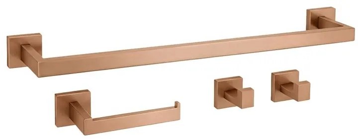 Set accesorii pentru baie Rio 4 piese cupru periat