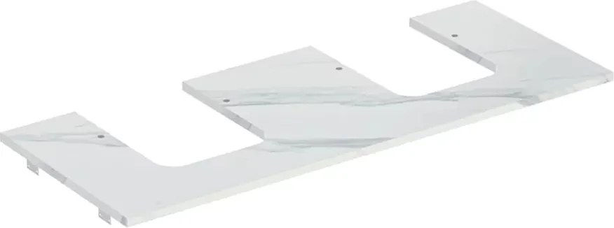 Blat pentru lavoar Geberit One cu decupaj dublu tip marmura alba 120 cm