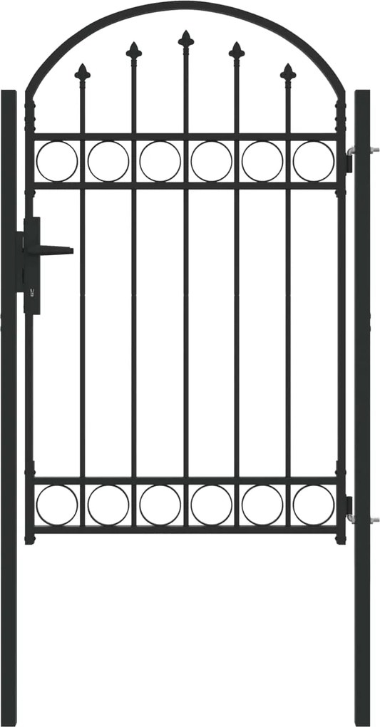 vidaXL Poartă de gard Gri 100 x 150 cm Oțel vopsit electrostatic