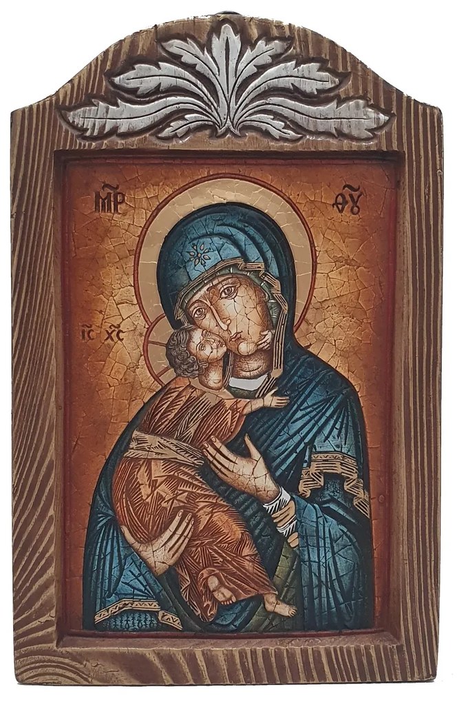 Icoana lemn pictat in relief  MD Vladimir
