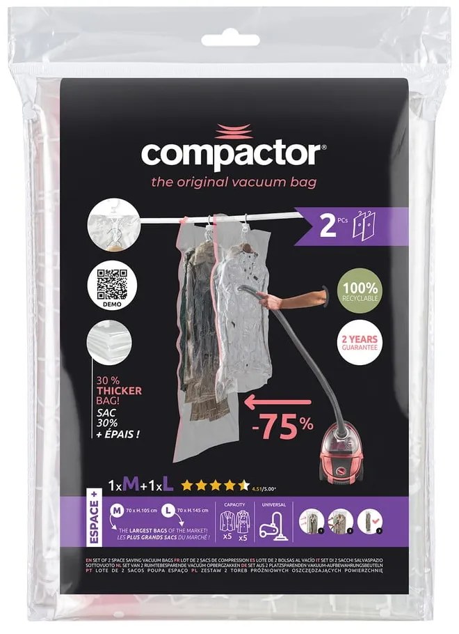 Saci de vidat 2 buc. Espace – Compactor