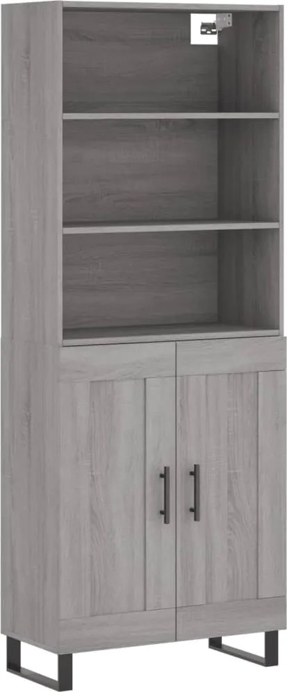 vidaXL Dulap înalt, gri sonoma, 69,5x34x180 cm, lemn compozit