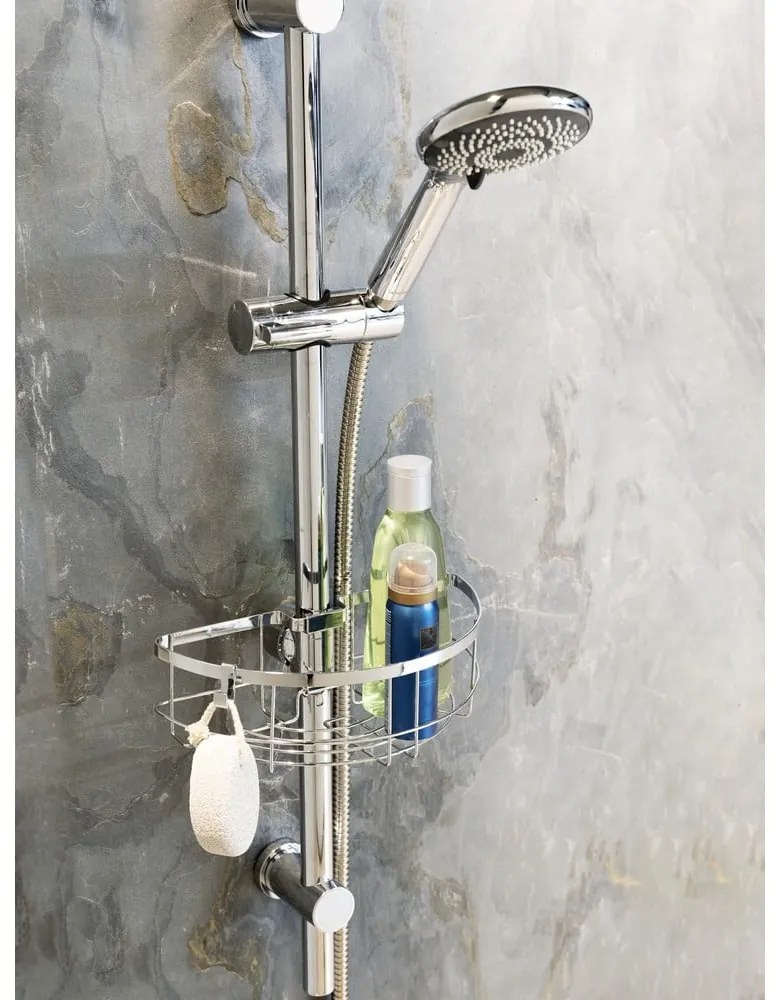 Raft pentru baie argintiu autoadeziv din oțel inoxidabil Floresta – Wenko