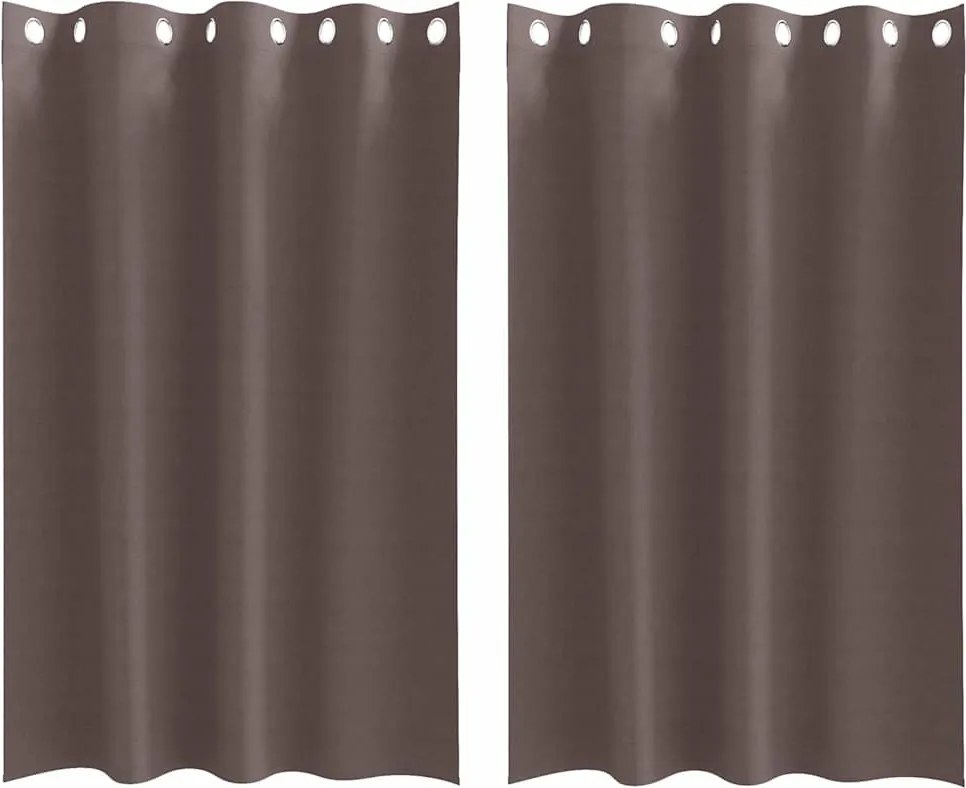 vidaXL Perdele Opaque cu Inel 2 pcs Maro închis 175 x 140 cm Poliester