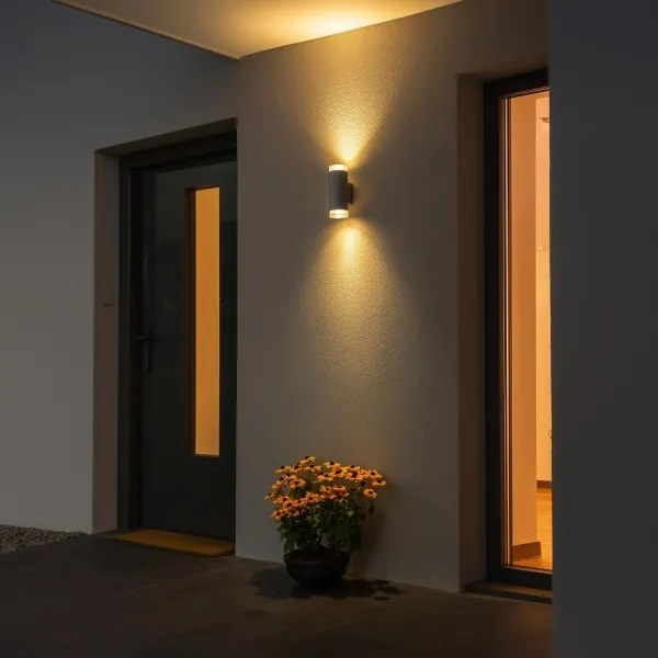 Brilagi - Aplica de perete LED RGBW pentru exterior MATERA 2xGU10/6W/230V gri IP54