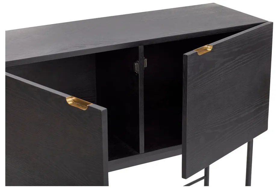 Comodă din lemn de frasin Hübsch Norm, negru