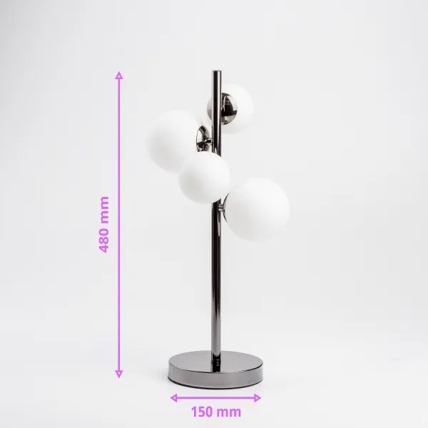 Brilagi - Lampă de masă LED MILLA 4xG9/3W/230V negru cromat/alb