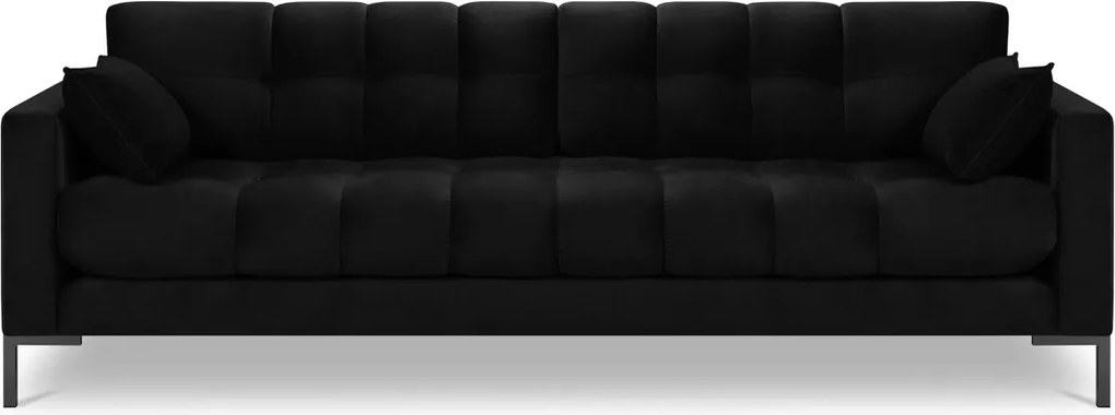 Canapea 4 locuri, Mamaia, Micadoni Home, BL, 217x92x75 cm, catifea, negru