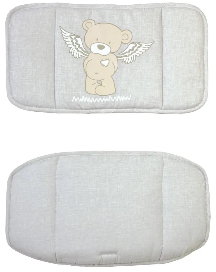 Pernă de scaun pentru copii gri Heartbreakerbär – Roba