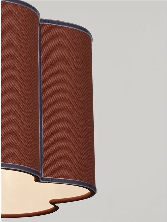 Lustra suspendata cu abajur textil rosu maroniu BLOOSY