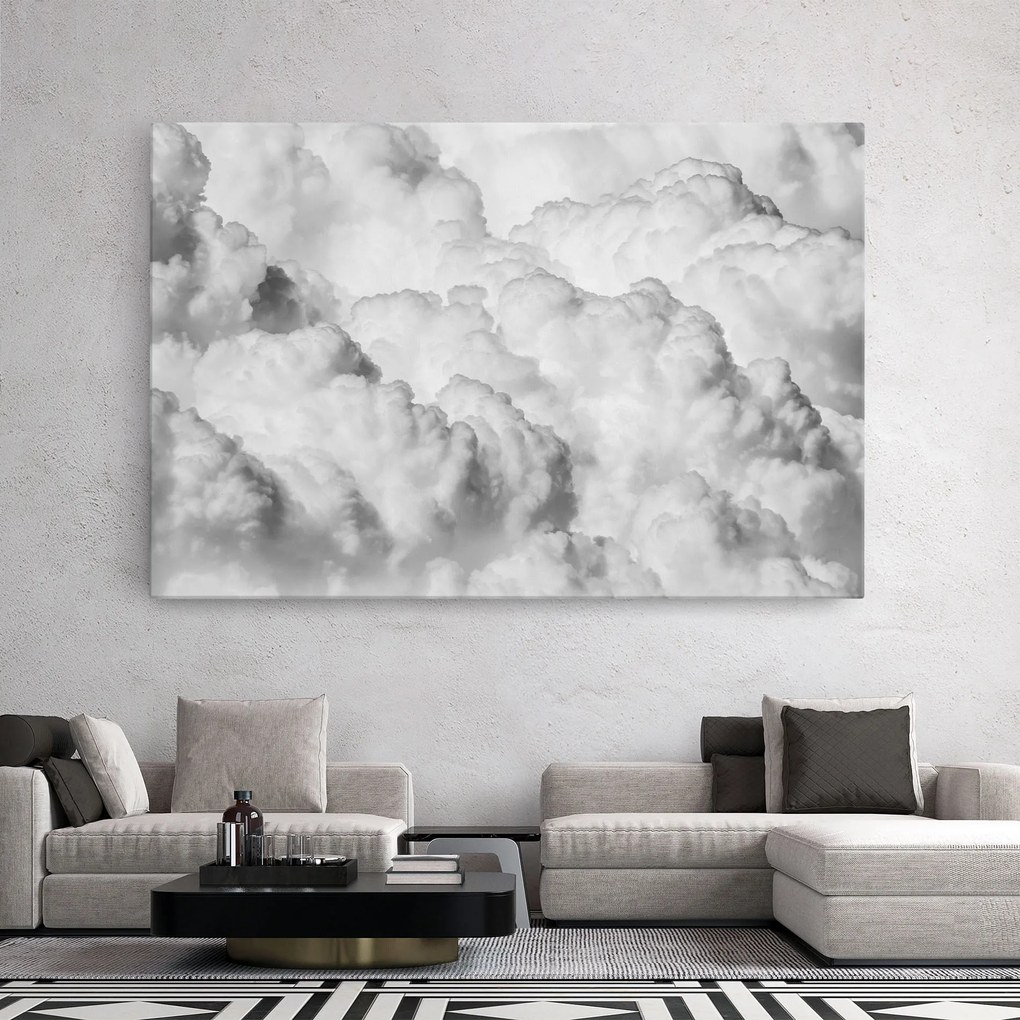 Tablou Canvas, 90x140cm, Dormitor si Living, Peisaje, Nori, Grey Cloudy Sky