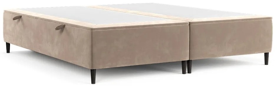 Pat matrimonial bej tapițat cu spațiu de depozitare 180x200 cm Tate – Maison de Rêve