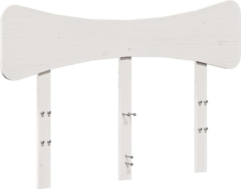 vidaXL Tăblie de pat, alb, 120 cm, lemn masiv de pin