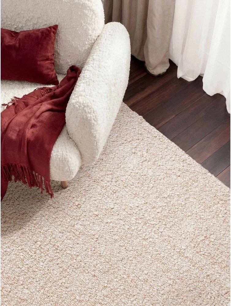 Covor crem țesut manual din material bouclé 200x290 cm Notting Hill Portobello – Ted Baker