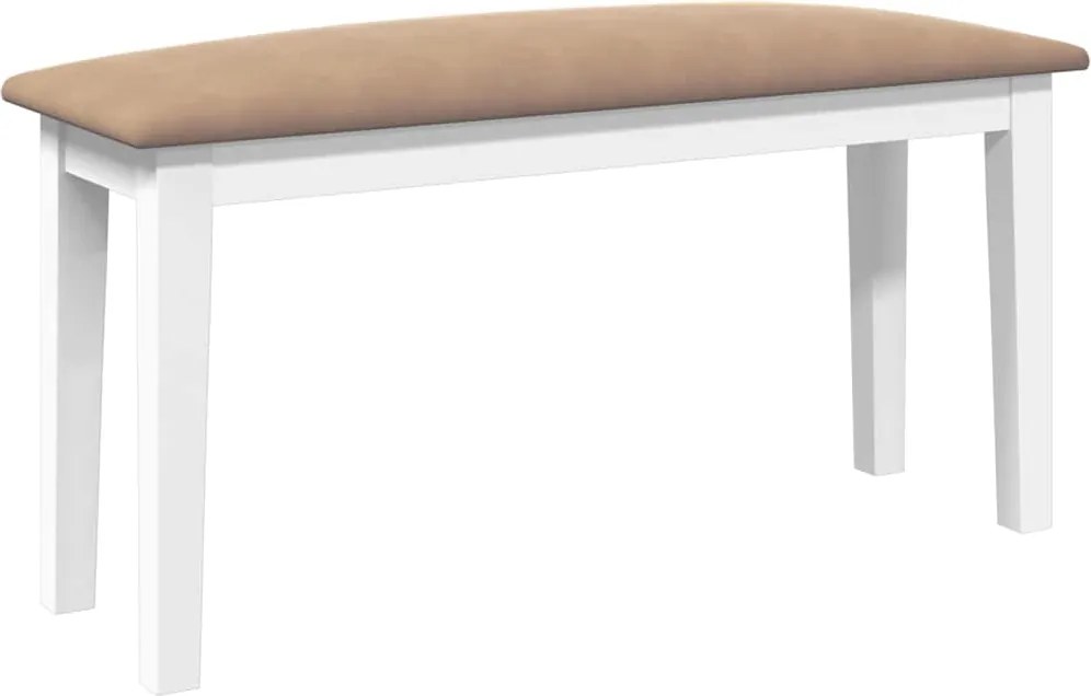 vidaXL Bancă 90 cm din lemn masiv alb cauciuc